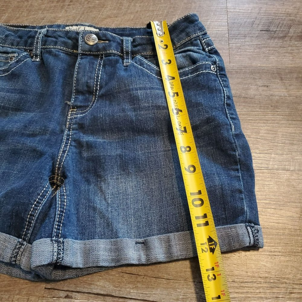 Earl Jeans Shorts Denim Juniors Sz 6 Dark Wash - Picture 6 of 7